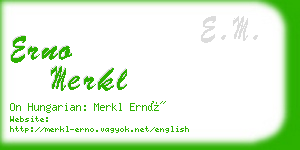 erno merkl business card